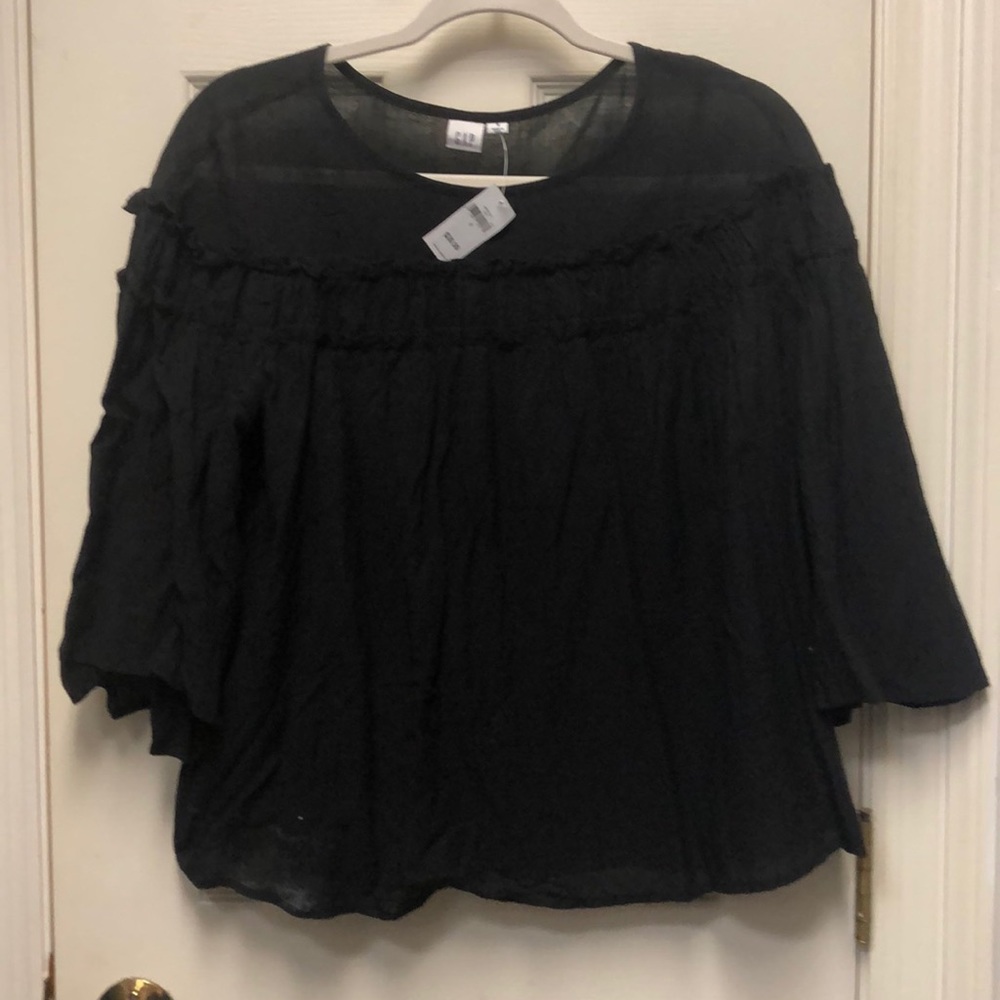 Black peasant blouse